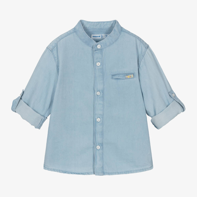 Shop Mayoral Boys Blue Lightweight Denim Shirt