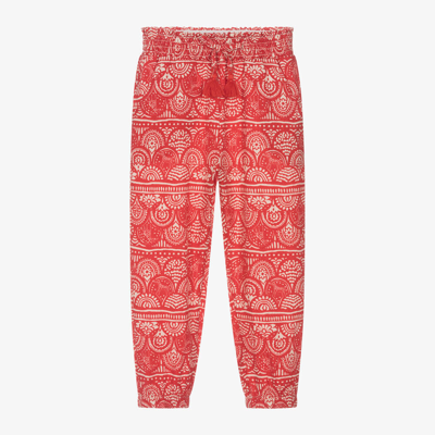 Shop Mayoral Girls Red Cotton Trousers