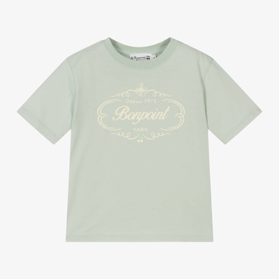 Shop Bonpoint Boys Green Cotton T-shirt