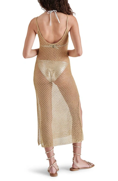 Shop Steve Madden Anisha Sheer Mesh Sleeveless Dress In Gold
