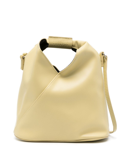 Shop Mm6 Maison Margiela Yellow Faux-leather Tote Bag