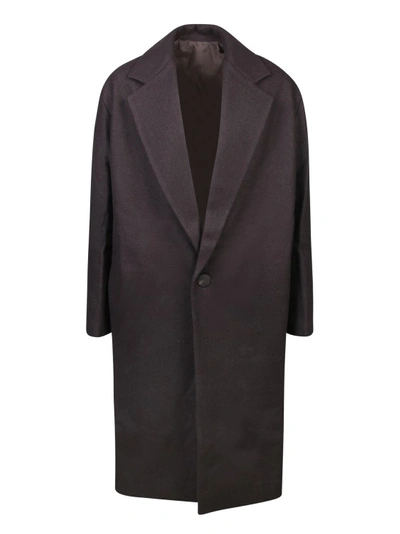 Shop Studio Nicholson Single-breasted Wool Coat In Black