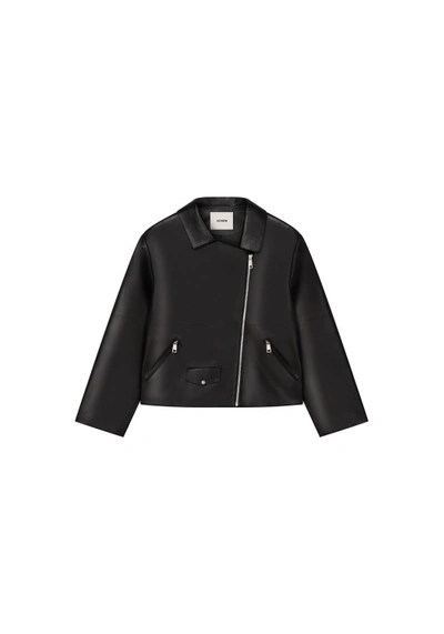 Shop Aeron Blythe - Leather Jacket In Black