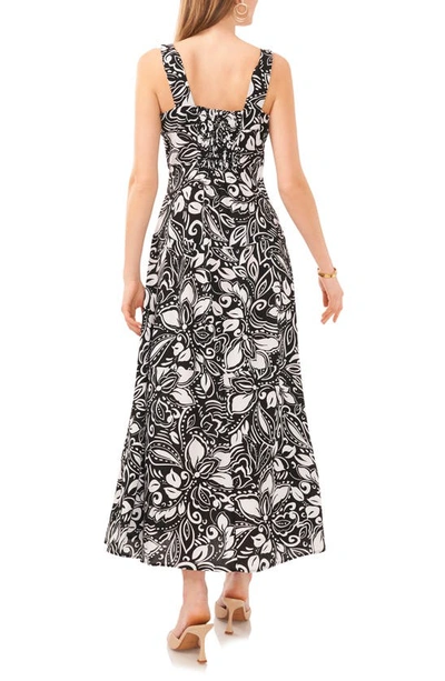 Shop Vince Camuto Floral Tiered Sleeveless Maxi Dress In Rich Black