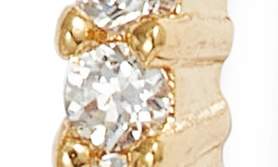 Nordstrom Cubic Zirconia Thin Huggie Hoop Earrings In 14k Gold Plated