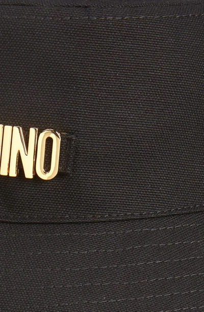 Shop Moschino Logo Bucket Hat In Black