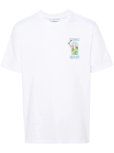 Shop Casablanca Game Print T-shirt In White