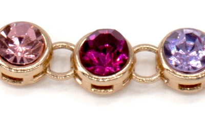 Shop Charm It Multicolor Rhinestone Bracelet In Gold/ Pink