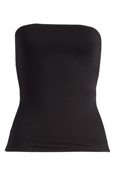 Shop Naked Wardrobe Extra Butter Strapless Top In Black