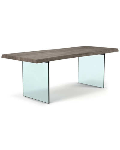 Urbia Brooks 116in Glass Base Dining Table In Grey