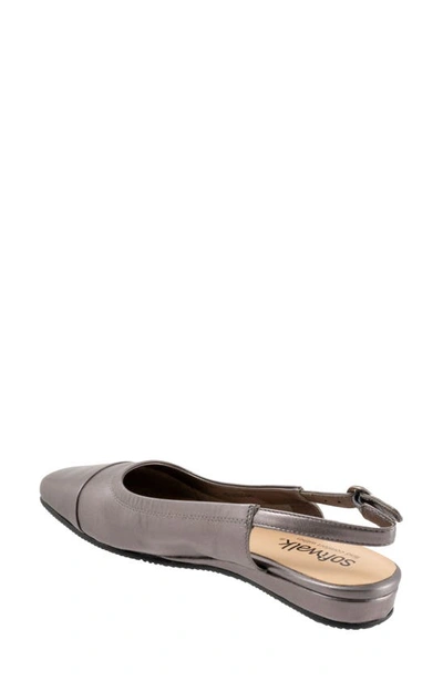 Softwalk Vittoria Slingback Flat In Pewter Metal