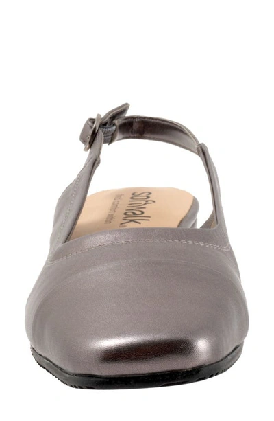 Softwalk Vittoria Slingback Flat In Pewter Metal