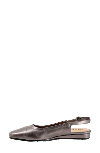 Shop Softwalk ® Vittoria Slingback Flat In Pewter Metal