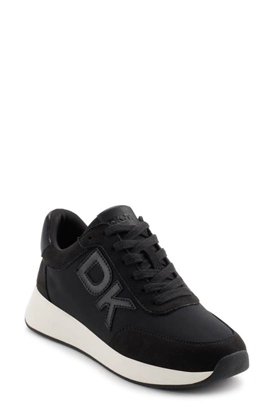 Shop Dkny Monogram Sneaker In Black