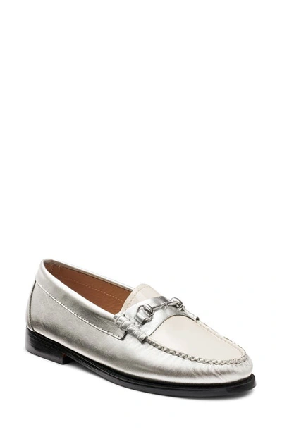 Shop G.h.bass Lianna Bit Weejuns® Penny Loafer In Silver White