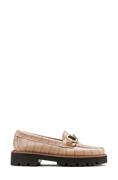 Shop G.h.bass Lianna Croc Embossed Super Bit Weejuns® Penny Loafer In Latte