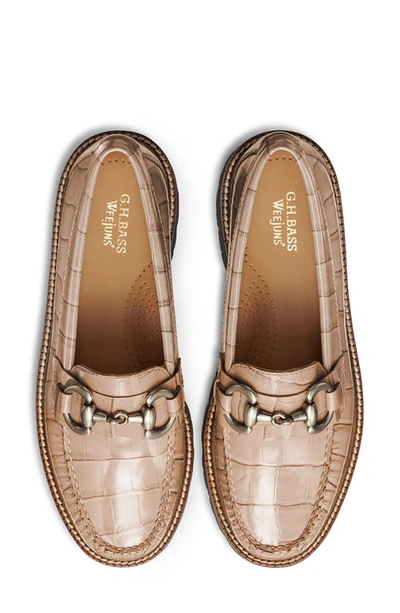 Shop G.h.bass Lianna Croc Embossed Super Bit Weejuns® Penny Loafer In Latte