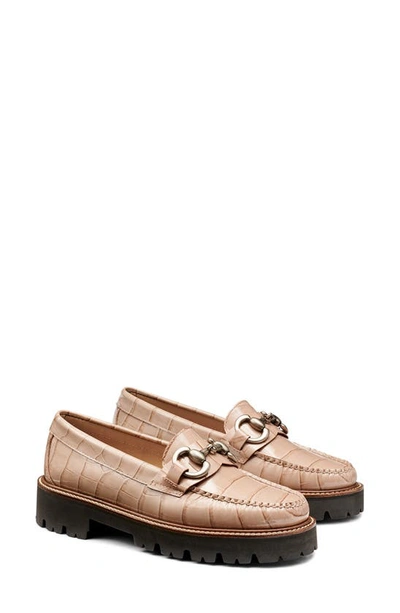 Shop G.h.bass Lianna Croc Embossed Super Bit Weejuns® Penny Loafer In Latte