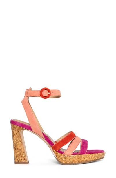 Shop Donald Pliner Ankle Strap Platform Sandal In Multi Pink