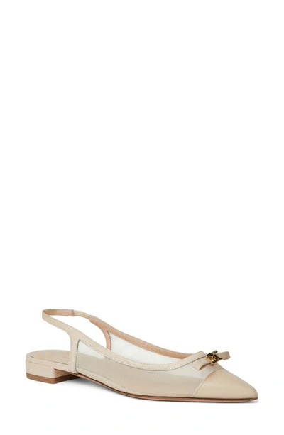 Shop Bruno Magli Pamina Slingback Flat In Sand Patent