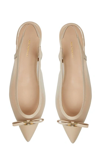 Shop Bruno Magli Pamina Slingback Flat In Sand Patent