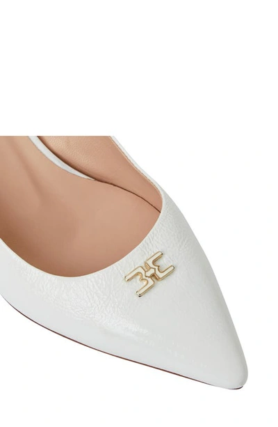Shop Bruno Magli Fiona Slingback Pointed Toe Pump In White Crinkled Paten