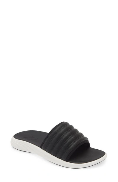 Shop Olukai Komo Slide Sandal In Black / Black