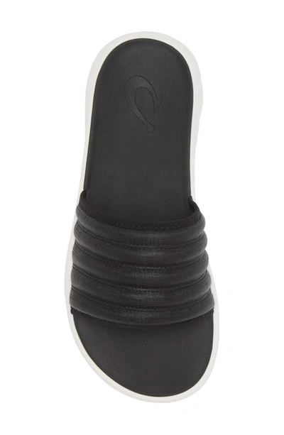 Shop Olukai Komo Slide Sandal In Black / Black