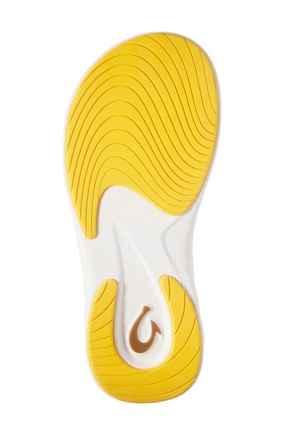 Shop Olukai Komo Slide Sandal In Yellow Hibiscus