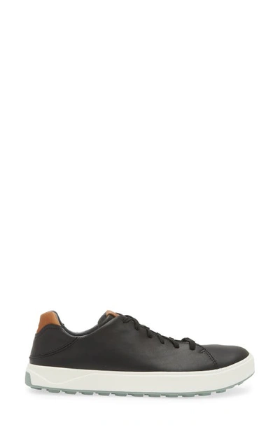 Shop Olukai Wai'alae Waterproof Leather Golf Shoe In Black/ Black