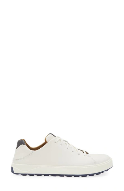 Shop Olukai Wai'alae Waterproof Leather Golf Shoe In White/ White