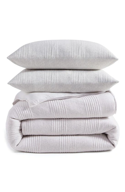 Shop Dkny Pure Rib Duvet Cover & Sham Set In Heathered Grey