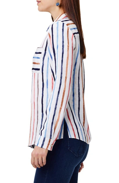 Shop Nic + Zoe Painted Stripe Pullover Top In Cream Multi