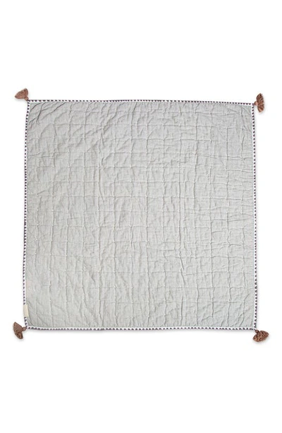 Crane Baby Quilted Cotton Baby Blanket In Gray/tan Multi