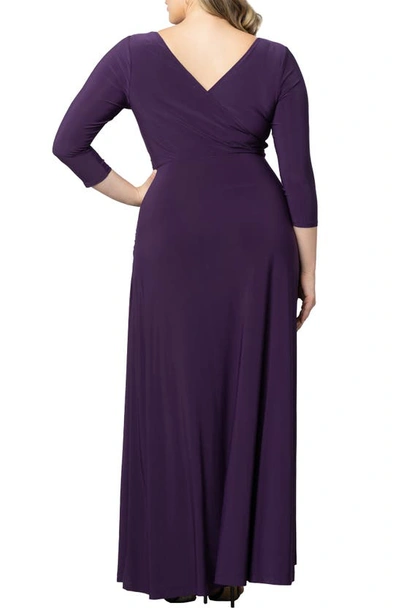 Shop Kiyonna Gala Glam Cold Shoulder Gown In Imperial Plum