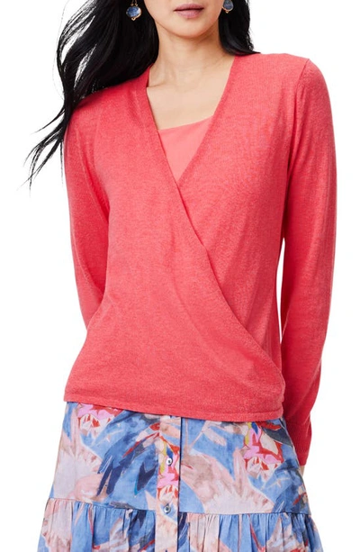 Shop Nic + Zoe All Year 4-way Convertible Cardigan In Coral