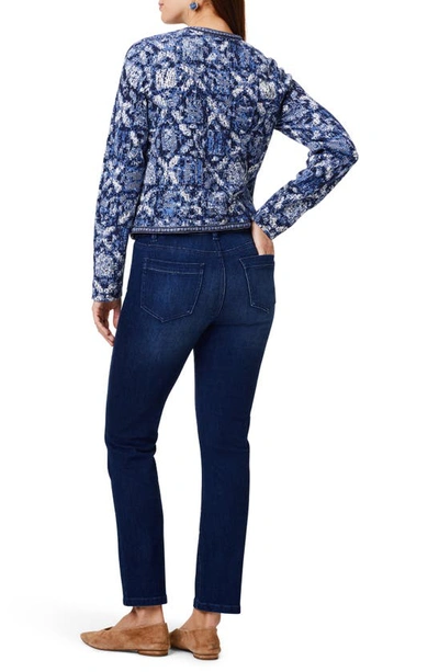 Shop Nic + Zoe Geo Knit Jacket In Blue Multi