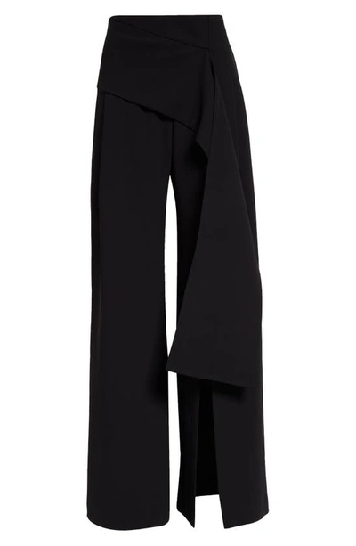 Shop Israella Kobla Lira Drape Detail Slit Cuff Pants In Black