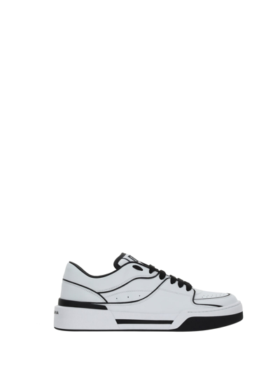 Shop Dolce & Gabbana New Roma Sneakers In Bianco/nero