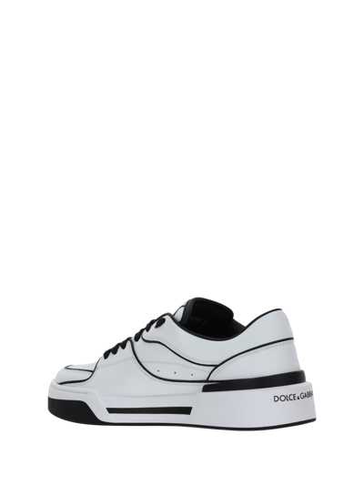 Shop Dolce & Gabbana New Roma Sneakers In Bianco/nero