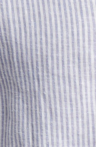 Rails Connor Stripe Linen Blend Button-up Shirt In Denim White Pinstripe