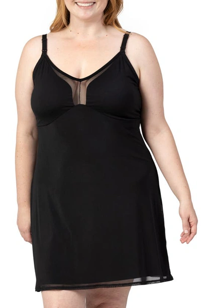 Shop Kindred Bravely Aurora Maternity/nursing Nightgown In Black