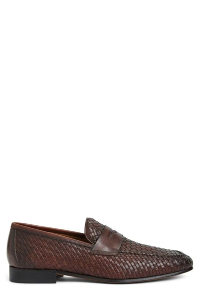 Shop Bruno Magli Manfredo Penny Loafer In Brown Woven