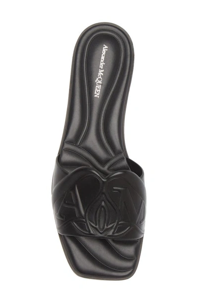 Shop Alexander Mcqueen Seal Slide Sandal In Black