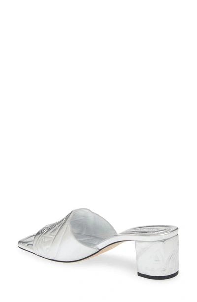 Shop Alexander Mcqueen Seal Slide Sandal In Silver