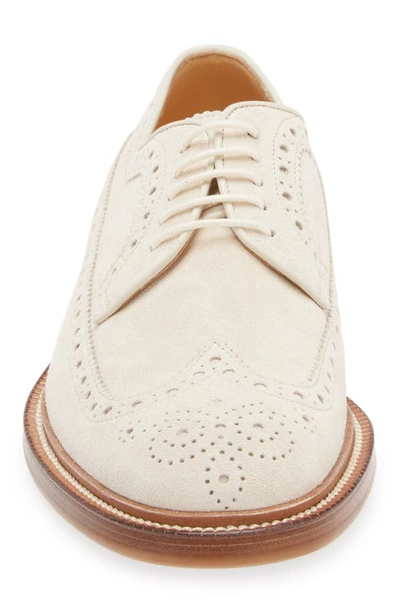 Shop Brunello Cucinelli Longwing Derby In Off White