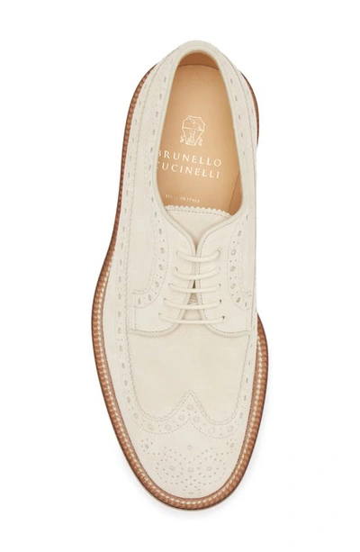 Shop Brunello Cucinelli Longwing Derby In Off White
