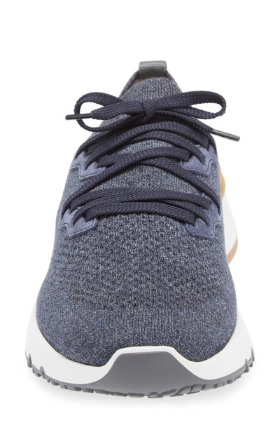 Shop Brunello Cucinelli Mélange Knit Runner Sneaker In Co250 Blue