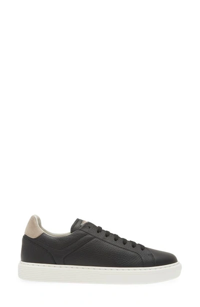 Shop Brunello Cucinelli Calfskin Low Top Sneaker In Cim31 Black