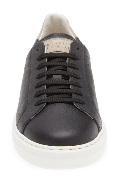 Shop Brunello Cucinelli Calfskin Low Top Sneaker In Cim31 Black
